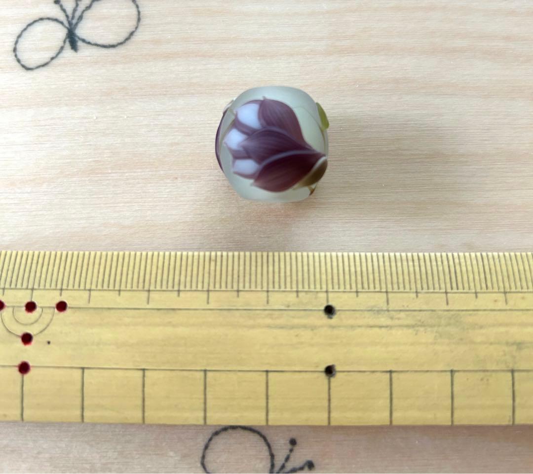 コアガラス　とんぼ玉　紫木蓮　新品未使用
