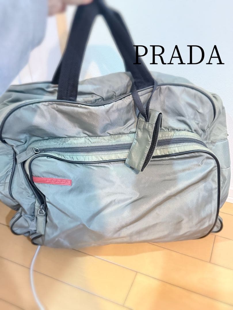 PRADA ナイロン ボストンバッグ 【カーキ色】
