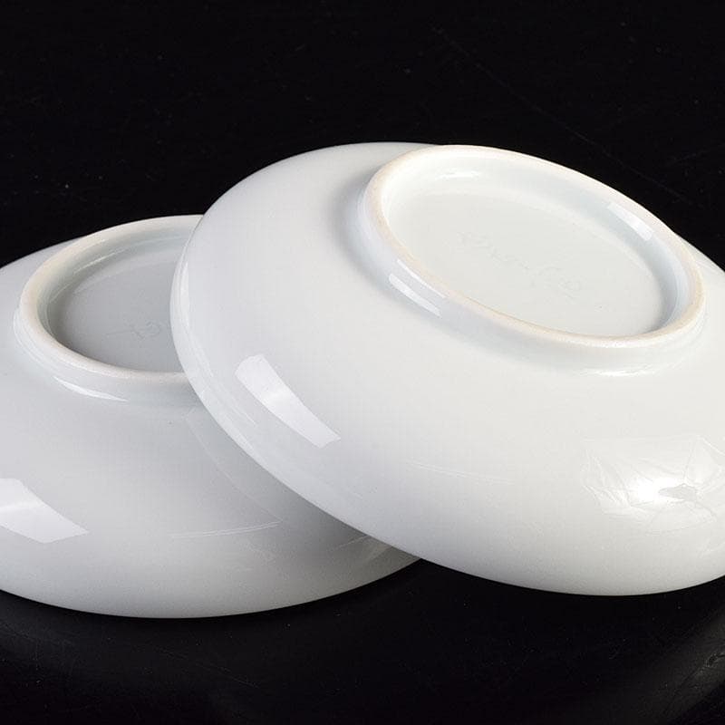 有田焼　二代　奥川忠右ェ衛門作　花文　白磁皿　5客　共箱　C　6927