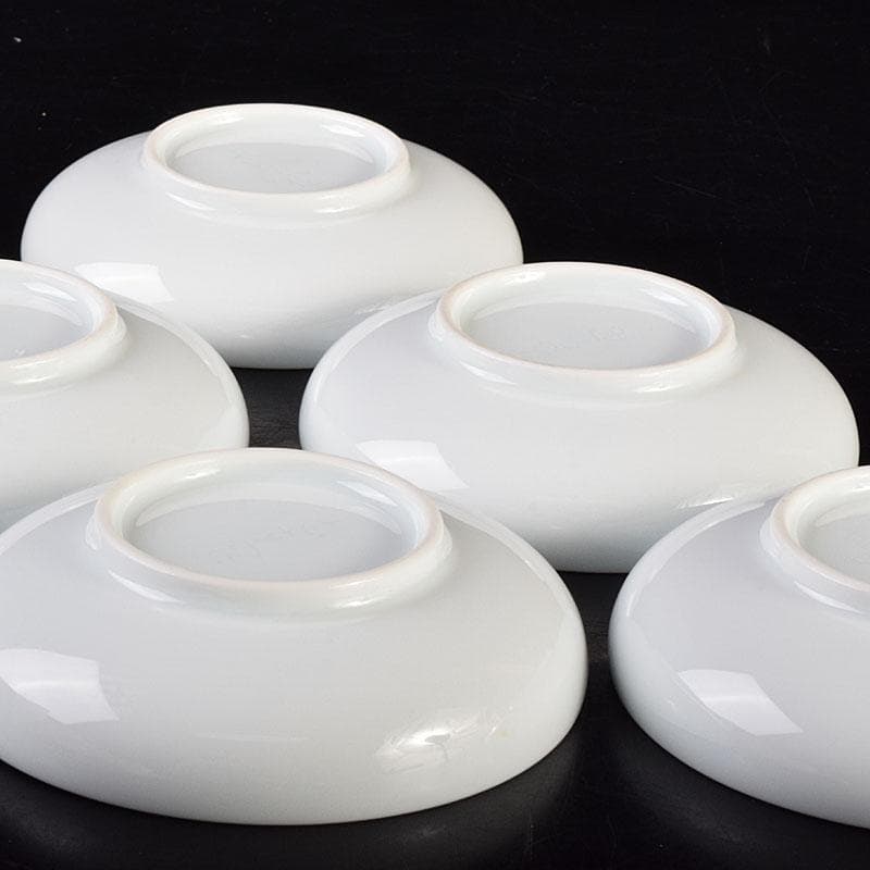 有田焼　二代　奥川忠右ェ衛門作　花文　白磁皿　5客　共箱　C　6927