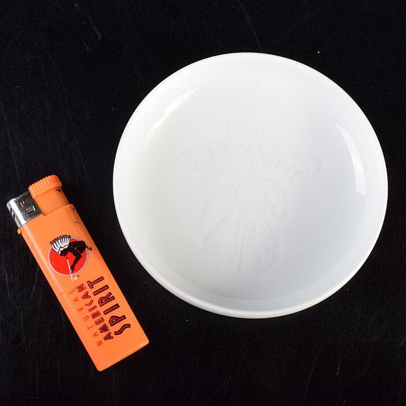 有田焼　二代　奥川忠右ェ衛門作　花文　白磁皿　5客　共箱　C　6927