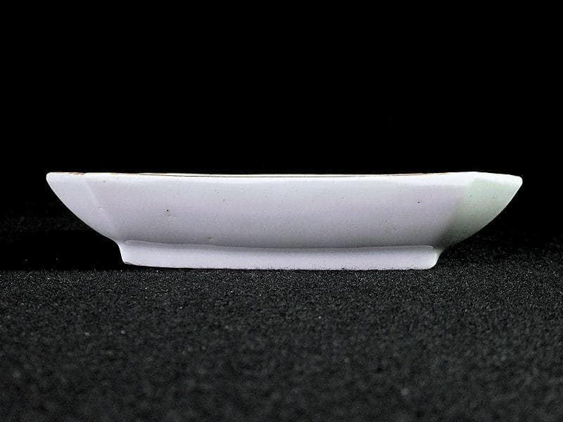 古伊万里　染錦　牡丹の図　角皿　５枚　C590AS- BLz