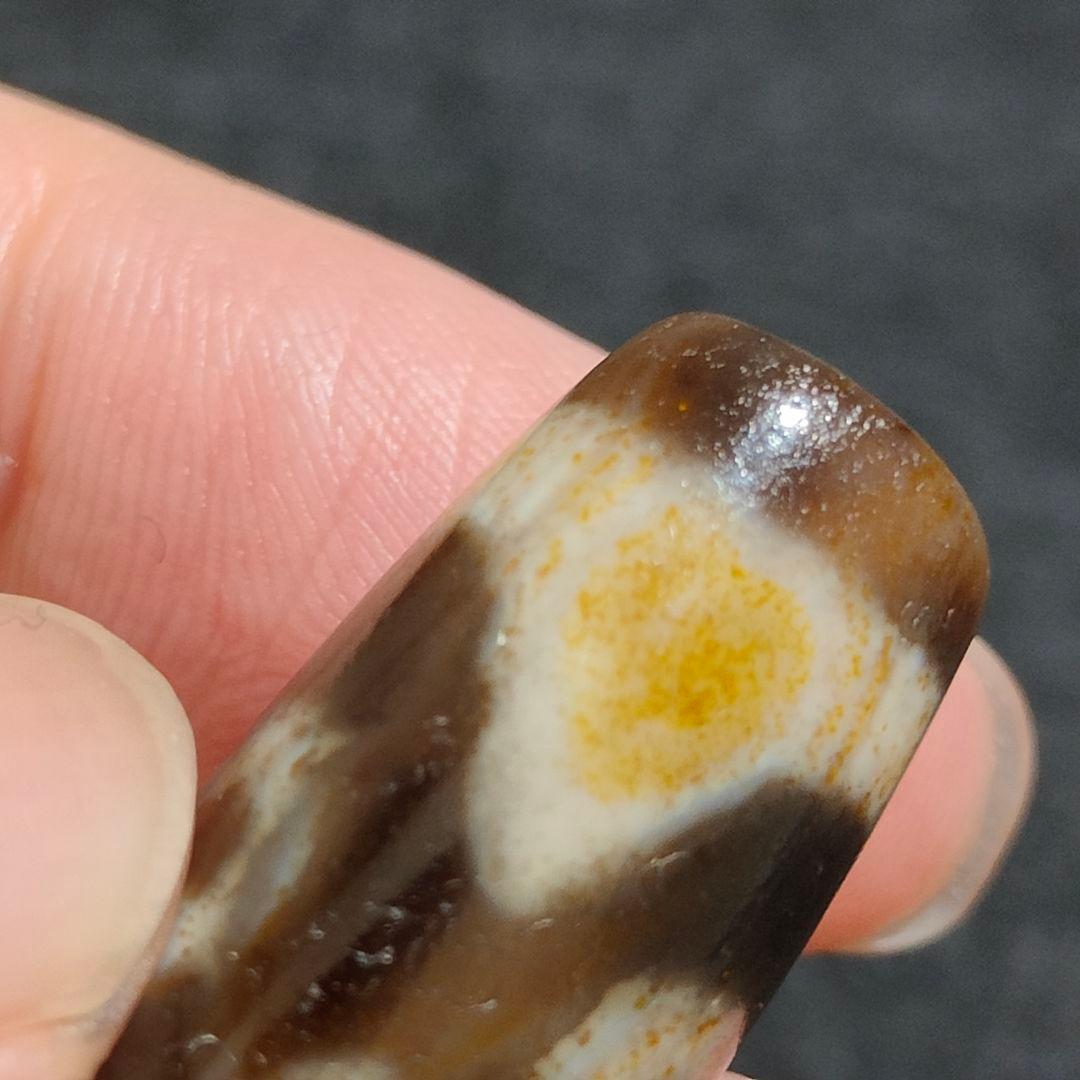 A27 朱砂老礦三眼天珠　天然石　鉱物　風水　開運　御守り　天珠　ブレスレット