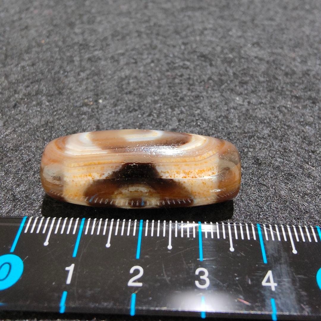 A27 朱砂老礦三眼天珠　天然石　鉱物　風水　開運　御守り　天珠　ブレスレット