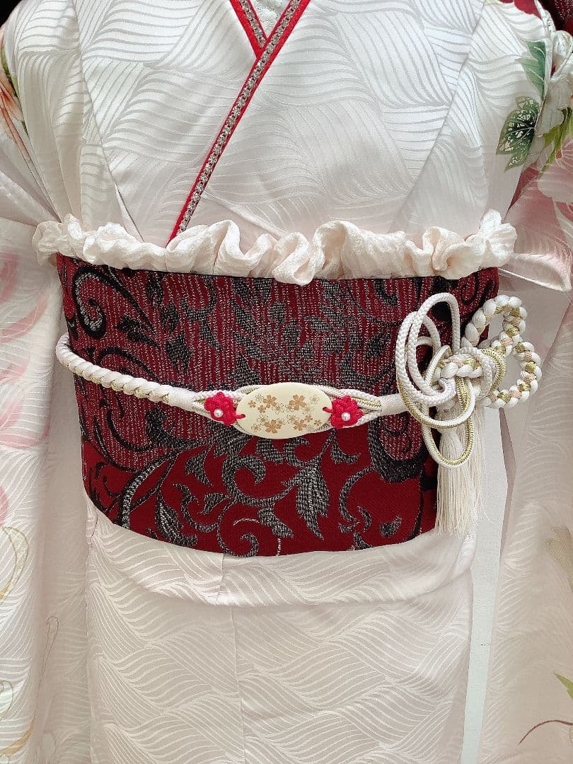 うすピンクの可愛らしい牡丹の振袖フルセット