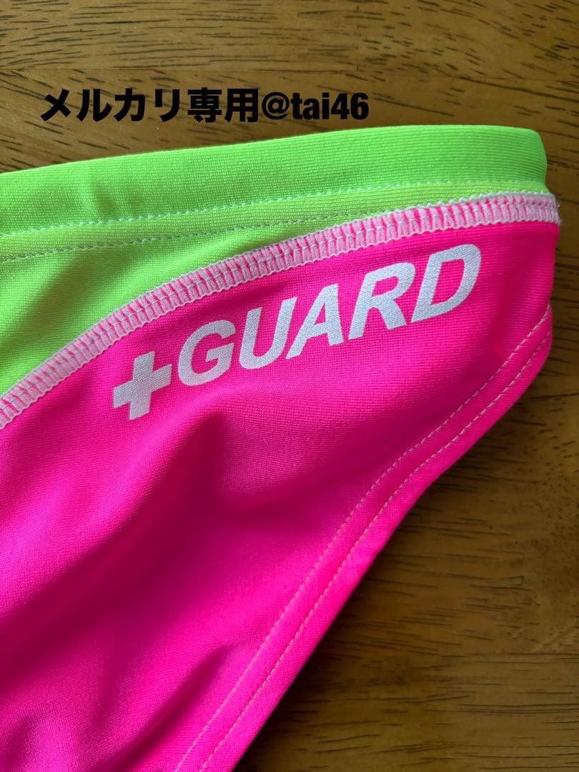 AQUX(アックス) スイムウェア　ピンク×ライムグリーン　Vパン・競パン　SS