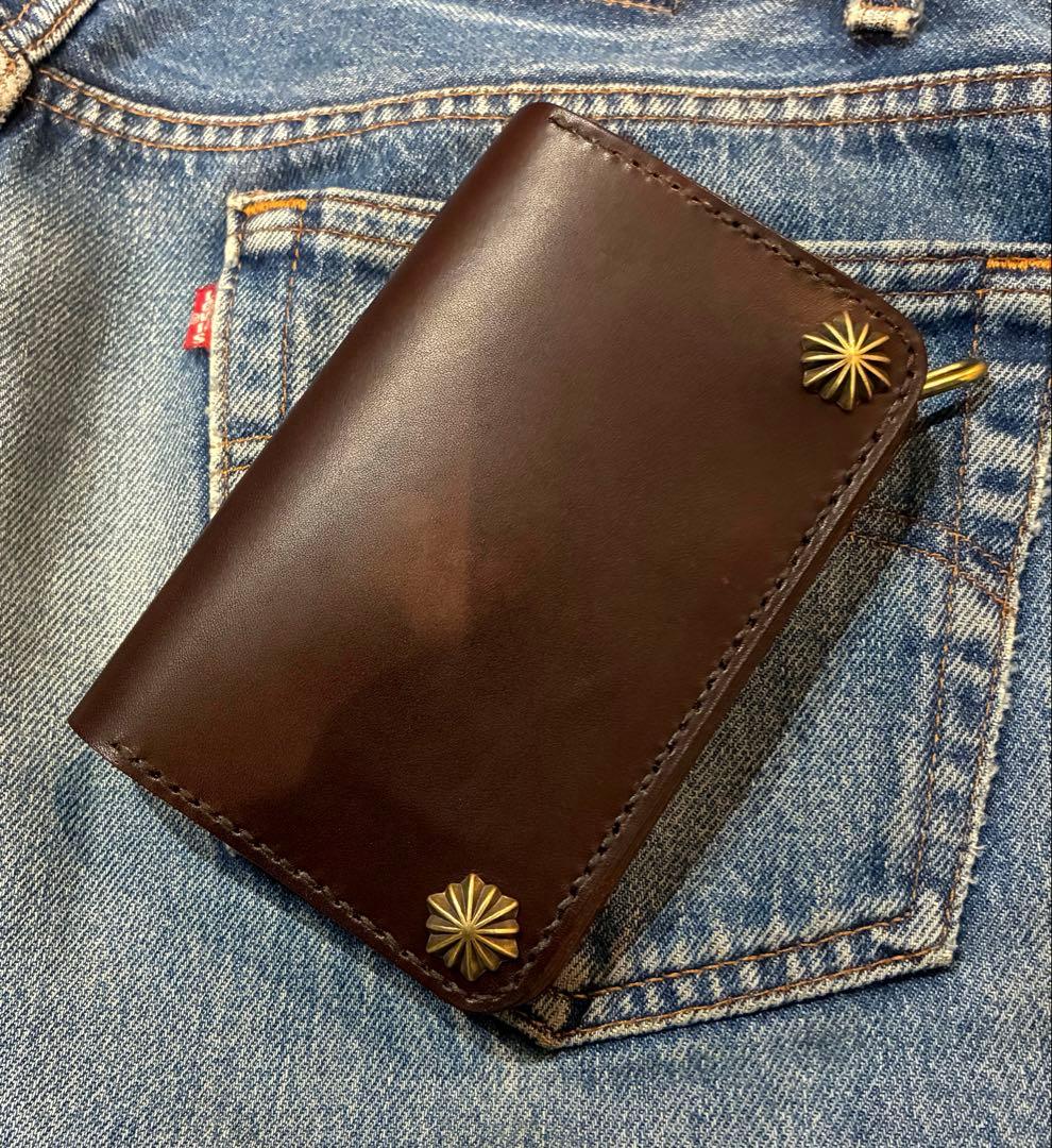 トラッカーウォレット　ミドル　イタリアンレザーブルガロ　アポロコンチョ※即納品