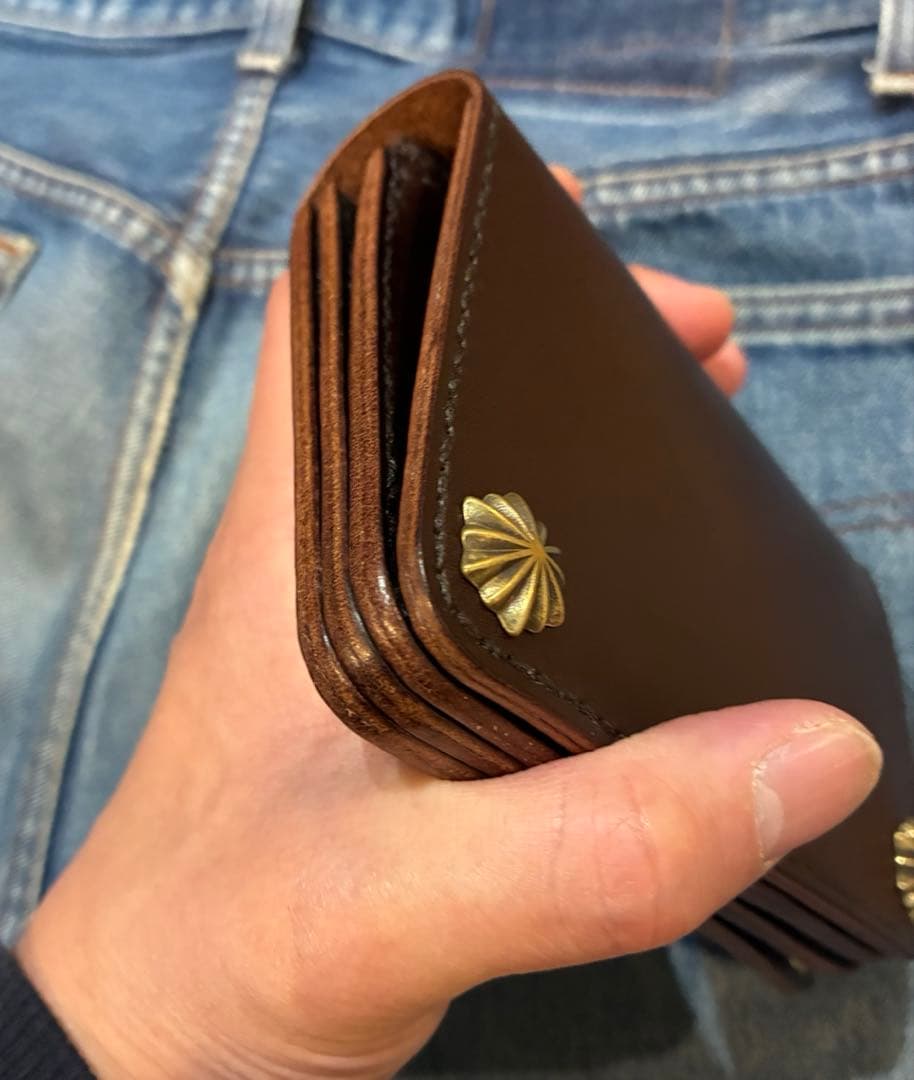 トラッカーウォレット　ミドル　イタリアンレザーブルガロ　アポロコンチョ※即納品