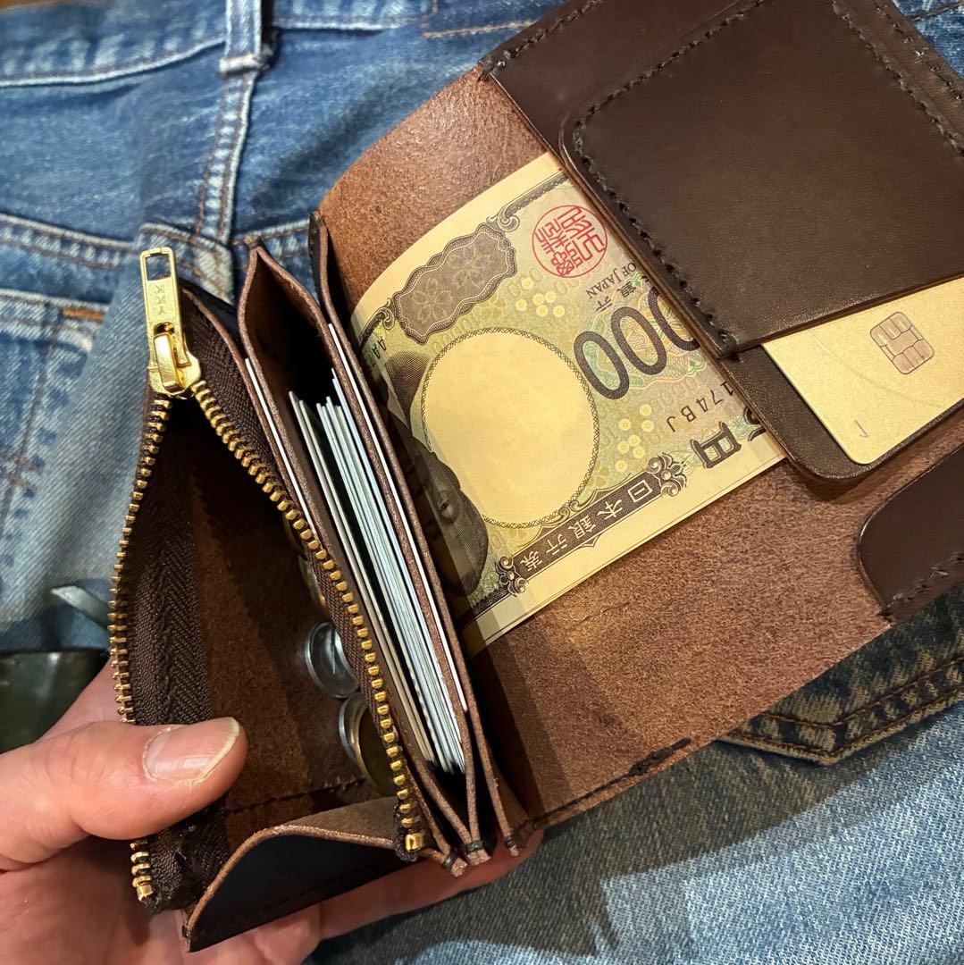 トラッカーウォレット　ミドル　イタリアンレザーブルガロ　アポロコンチョ※即納品