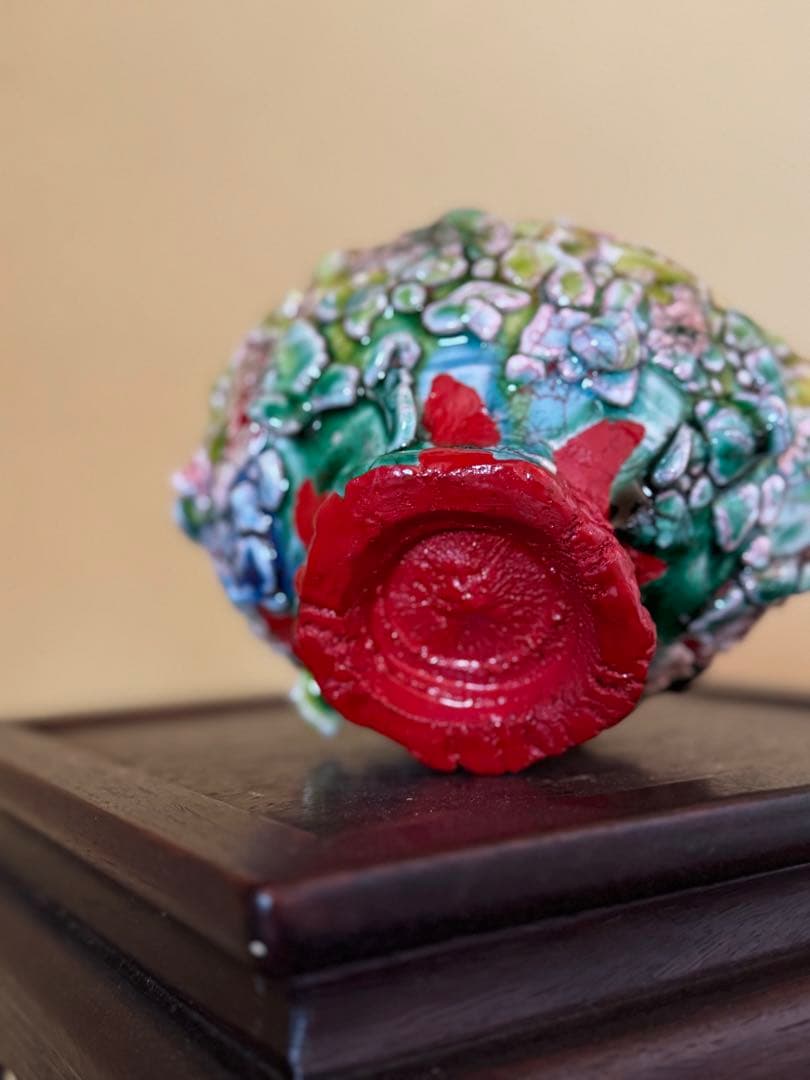 氏家昴大　織部漆赤塗片口　現代アート