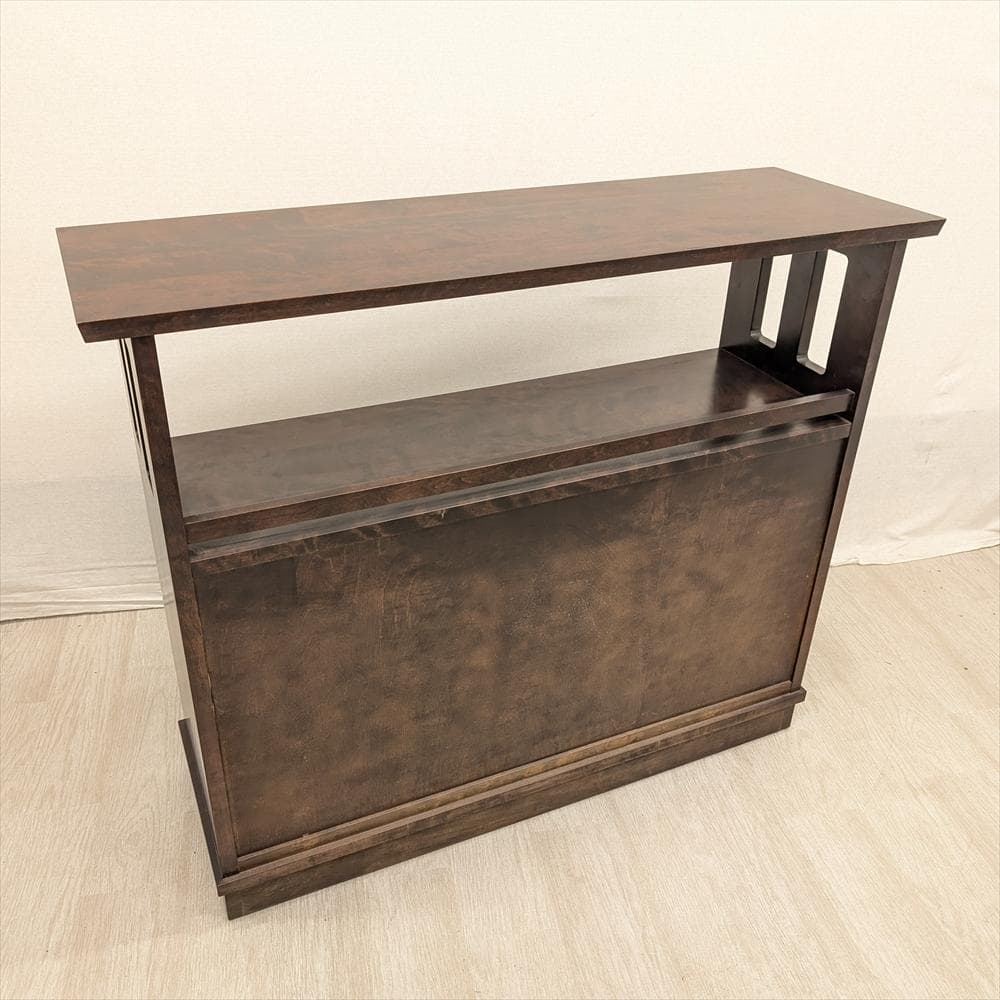 海道民芸家具　樺 カバ材　無垢　引き戸　飾り棚　茶棚　サイドボード　キャビネット