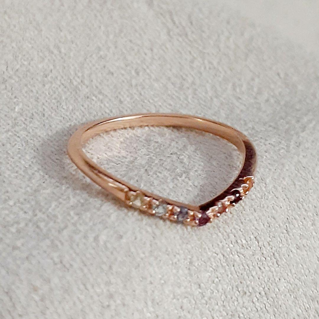 エテ K10PG Vライン アミュレット ピンキーリング