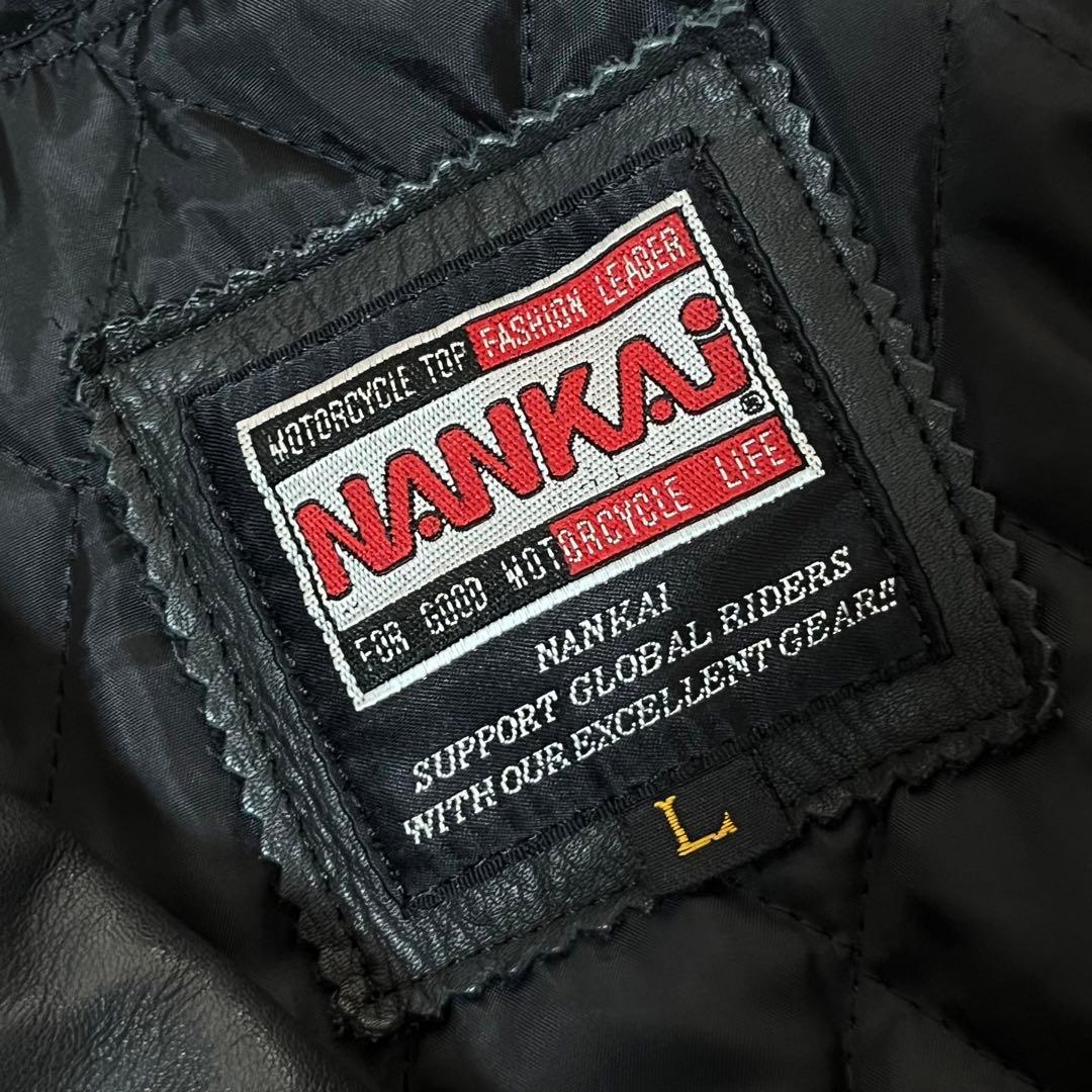 NANKAI ナンカイ　ダブルライダースジャケット レザー Lサイズ　ブラック