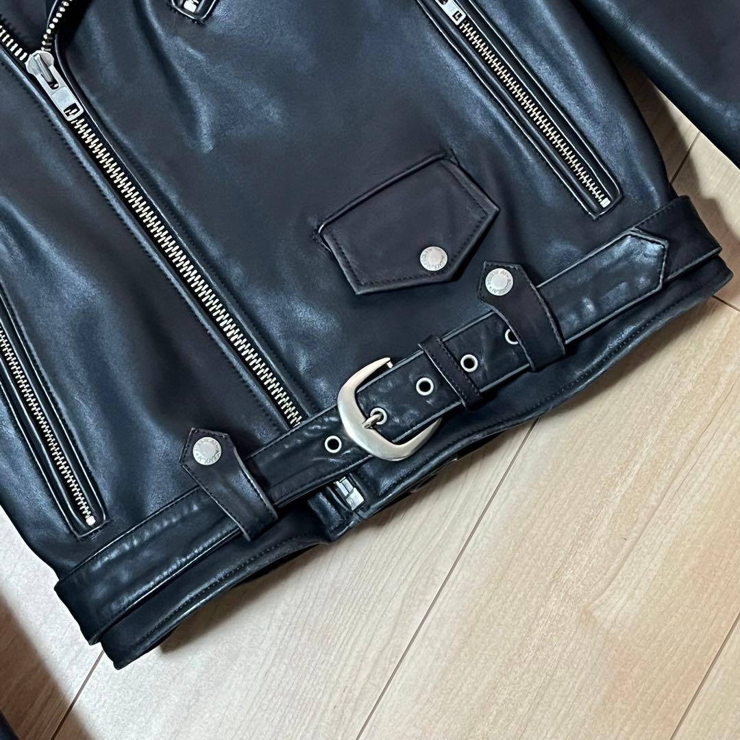 NANKAI ナンカイ　ダブルライダースジャケット レザー Lサイズ　ブラック