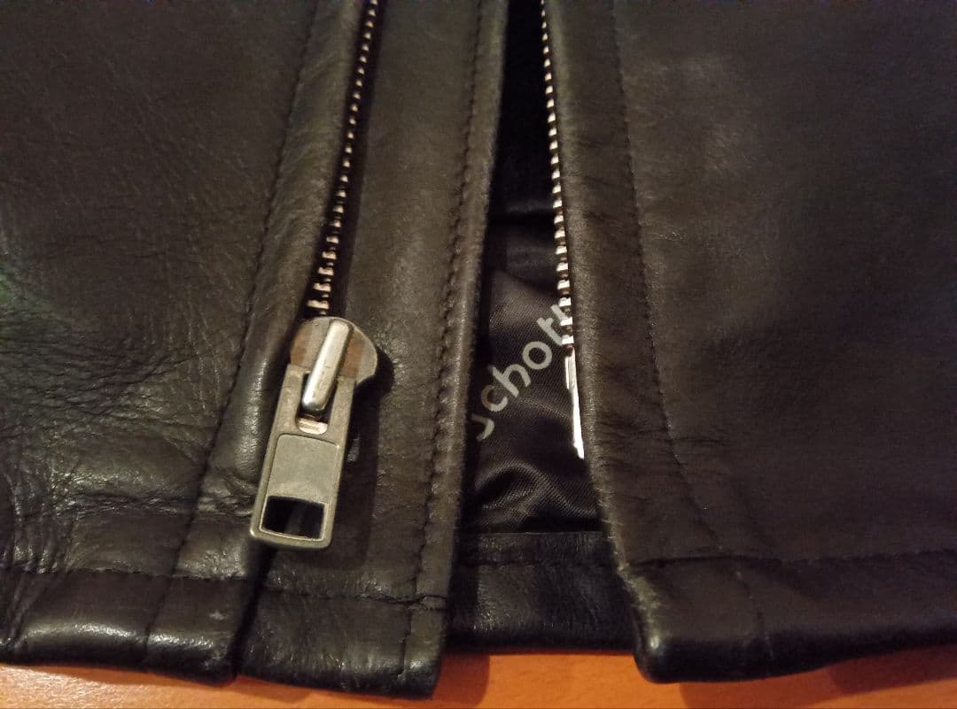 美品SCHOTTシングルライダース14134黒ブラック米国製オイルドカウレザー