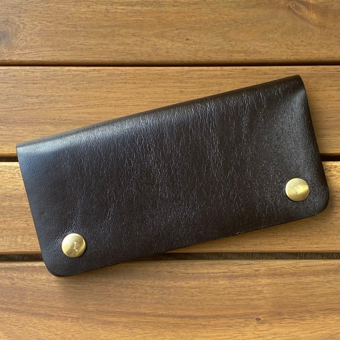 【茶芯・馬革】トラッカーウォレット　３層・ブラック