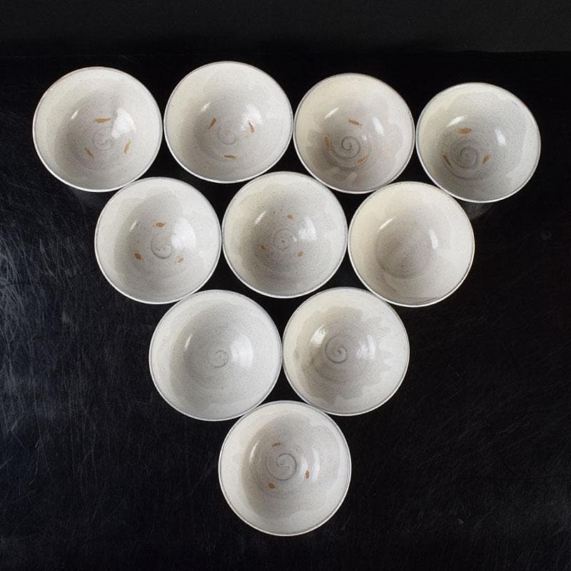 茶道具　黄ノ瀬窯　古萩　数茶碗　十客　共箱　M　R9166