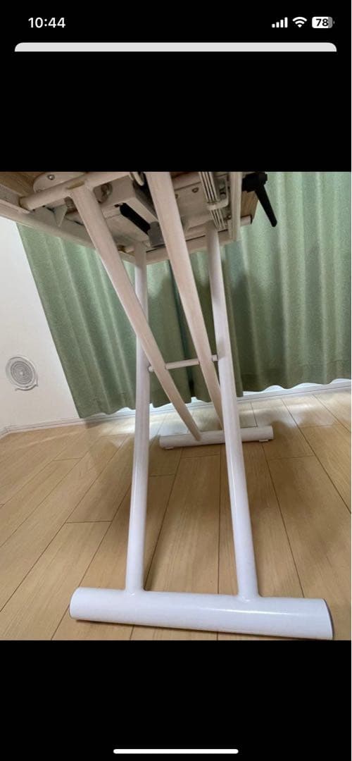 昇降式テーブル　ナチュラル　ホワイト