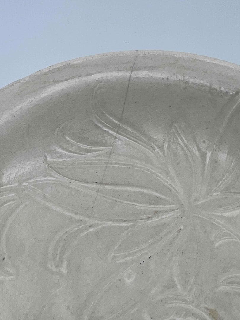 宋時代 定窯　白磁刻花皿 小盤　茶道具　繊細　唐物　古物(E-88)