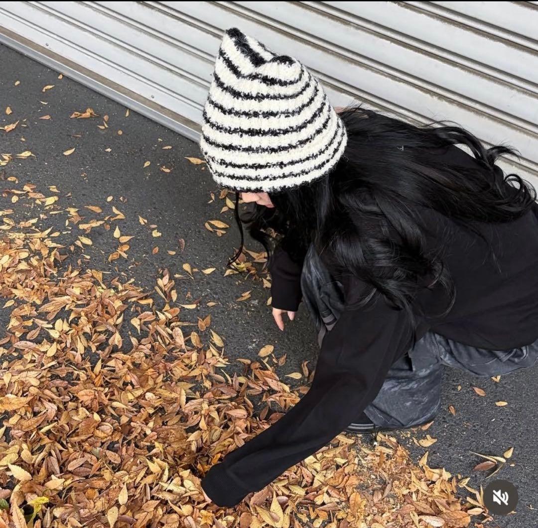 韓国限定 MLB カリナ 猫耳 ミャオン ビーニー ニット帽 aespa