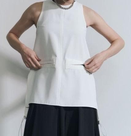 【新品未使用】UN3D レイヤードポケットタンクトップ ホワイト 36