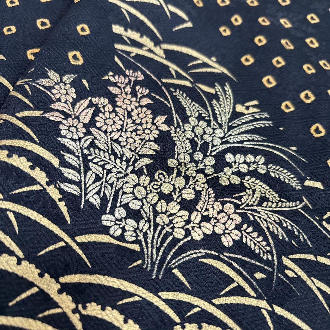 A147愛華 訪問着総絞り　正絹　波　花　身丈165cm