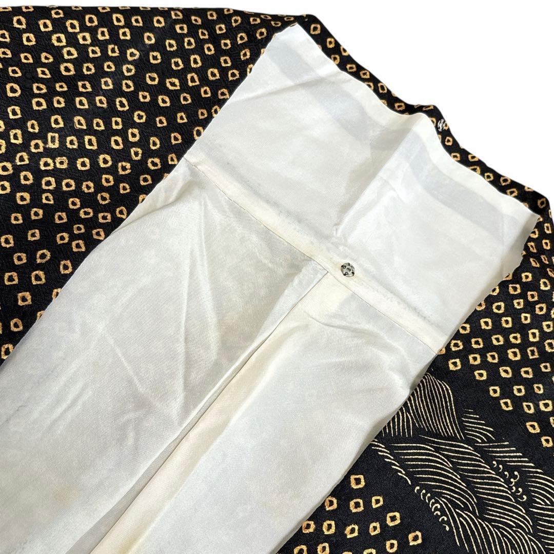 A147愛華 訪問着総絞り　正絹　波　花　身丈165cm