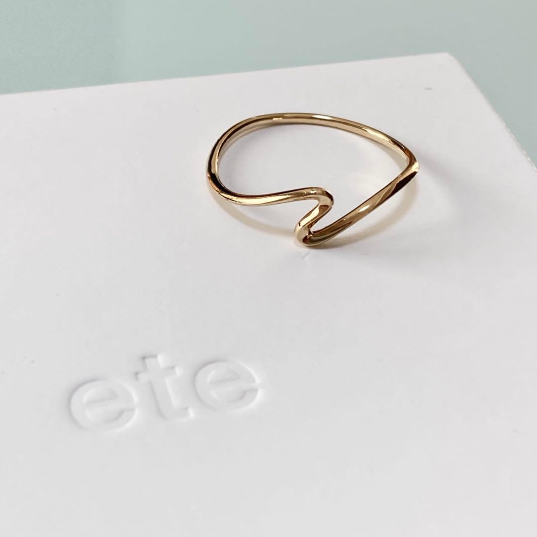 ete K10 ウェーブ リング 15号 レイヤード 美品