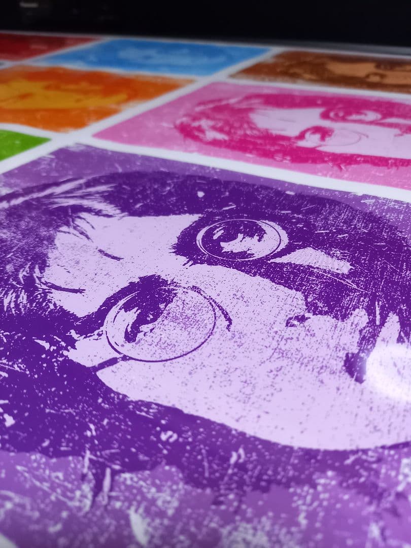 ジョン　レノン　マルチカラー　ポップアート　ポスター　ブラック　ウッド　フレーム