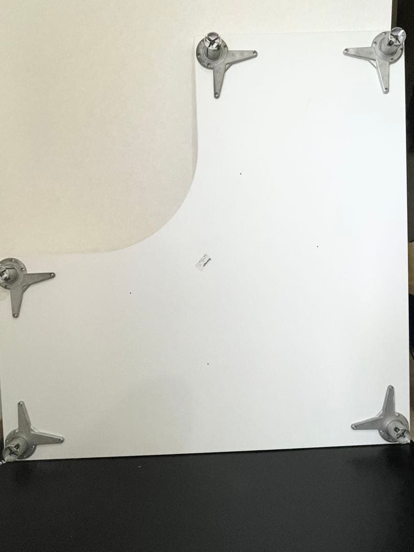 D3デスク 天板Lタイプ 白 アジャスター脚 幅120cm