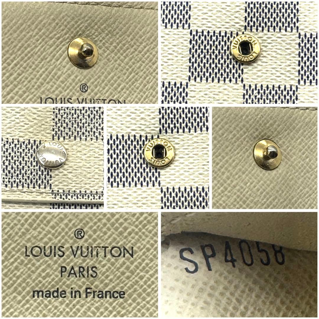 【新型美品】 ルイヴィトン ダミエアズール ポルトフォイユ エリーズ 三つ折り