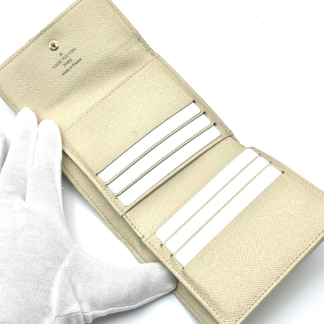 【新型美品】 ルイヴィトン ダミエアズール ポルトフォイユ エリーズ 三つ折り