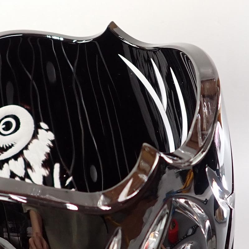 RU-5232　マイセン　クリスタル　フクロウ彫刻　大花瓶　約25㎝