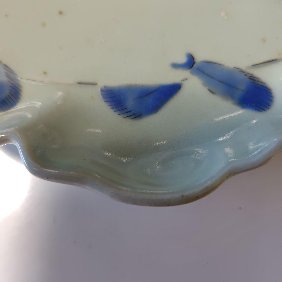 古伊万里 青磁染付 鮎皿