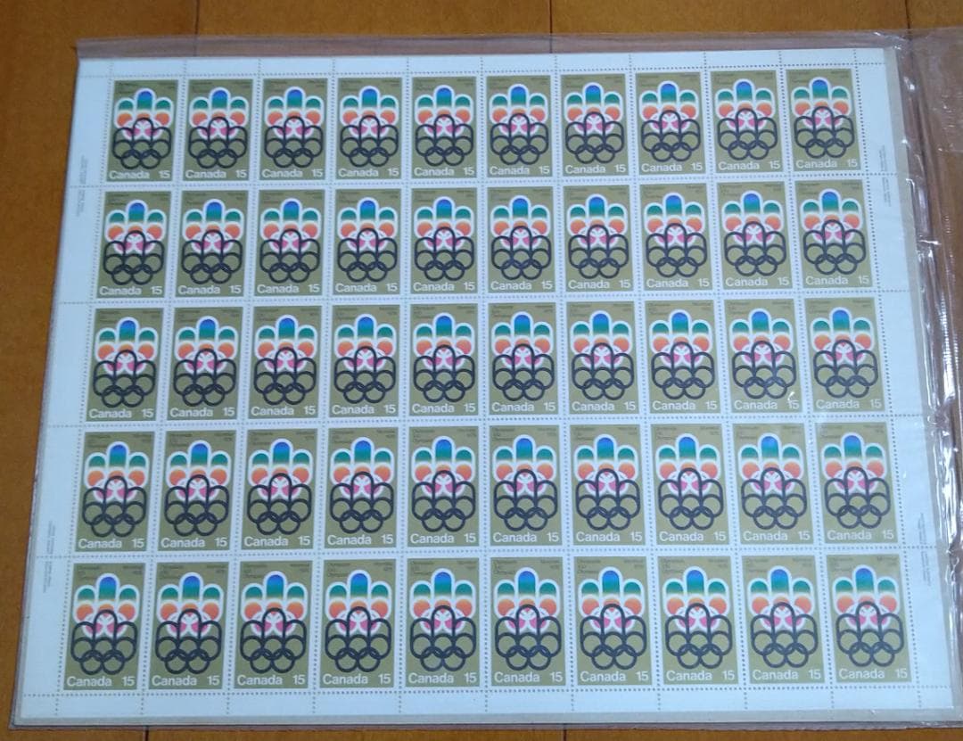 カナダ モントリオール オリンピック記念切手 金 銀 50枚シート 新品未開封