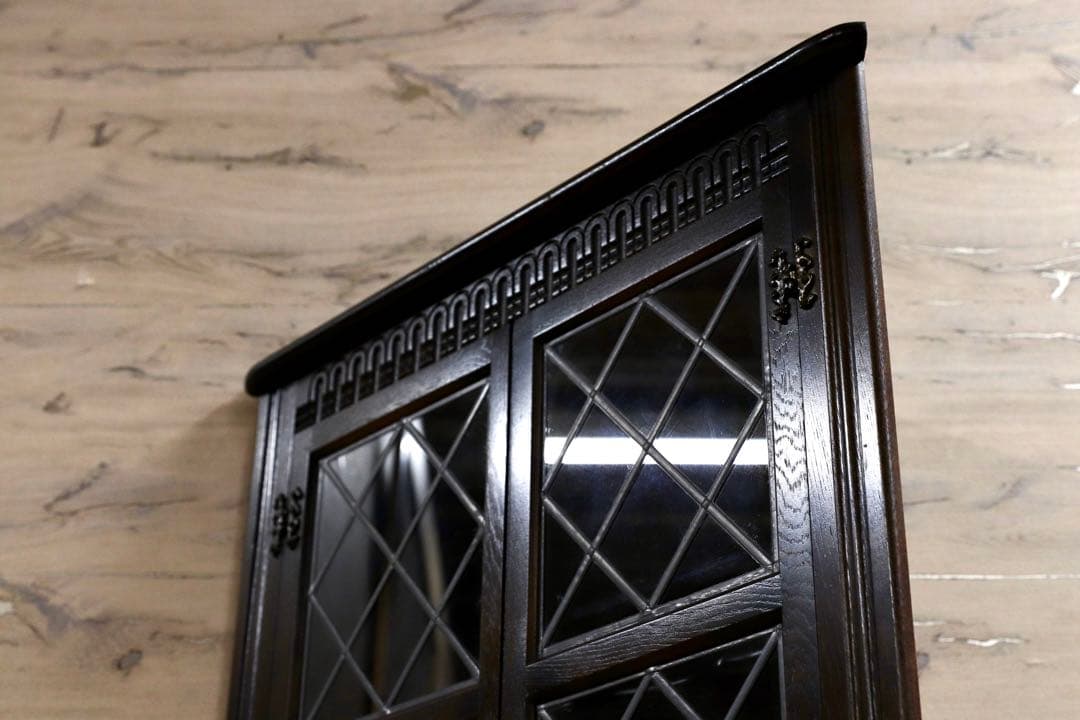 GMIS260○西洋 イギリス アンティーク コーナーキャビネット 飾り棚