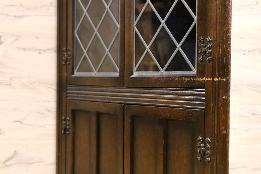 GMIS260○西洋 イギリス アンティーク コーナーキャビネット 飾り棚