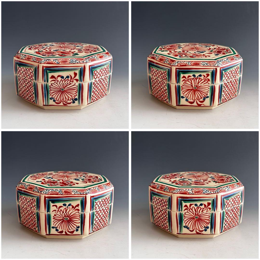 茶道具　安南手　赤絵　食篭　菓子器　前田宝泉　共箱　陶芸　京焼　茶会　稽古