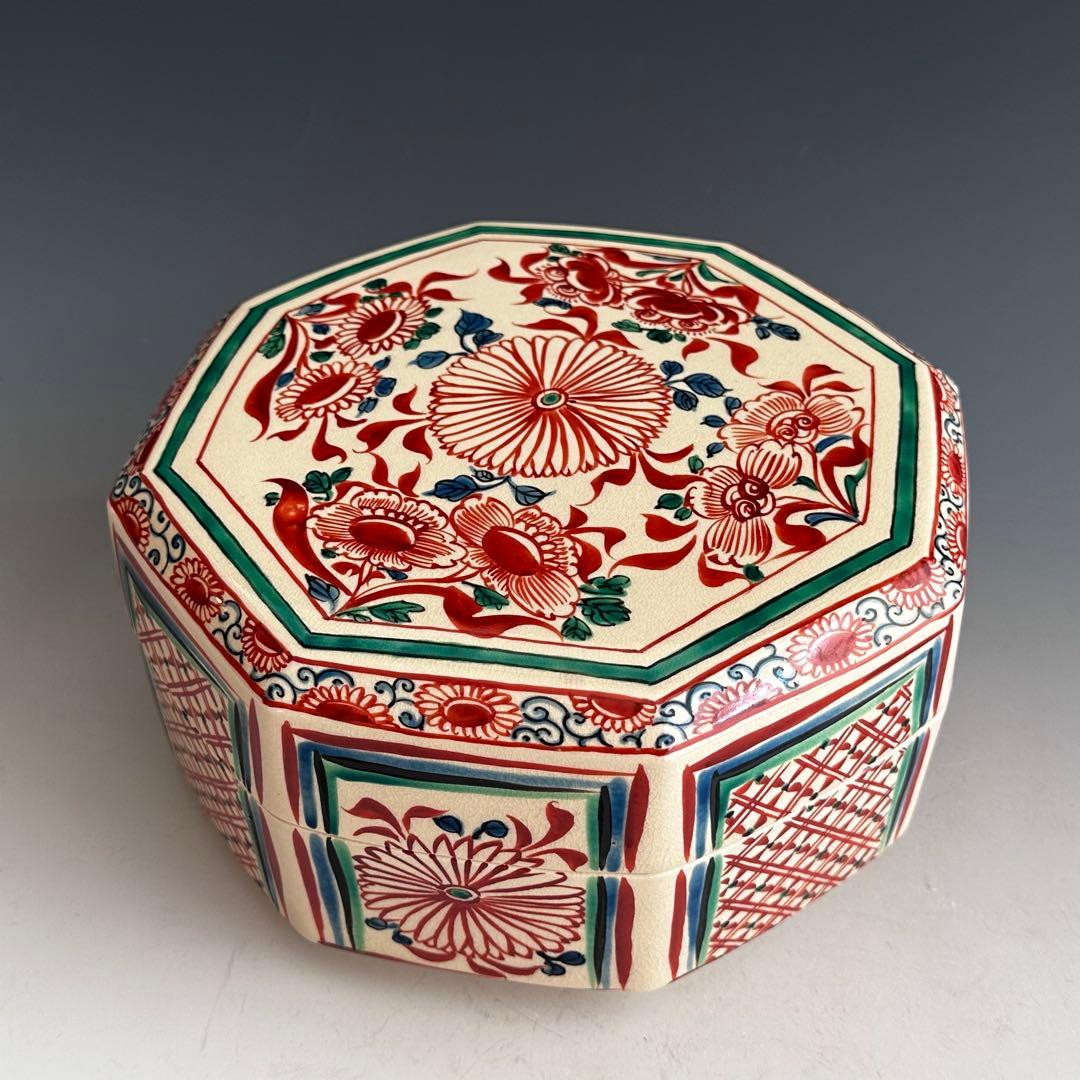 茶道具　安南手　赤絵　食篭　菓子器　前田宝泉　共箱　陶芸　京焼　茶会　稽古