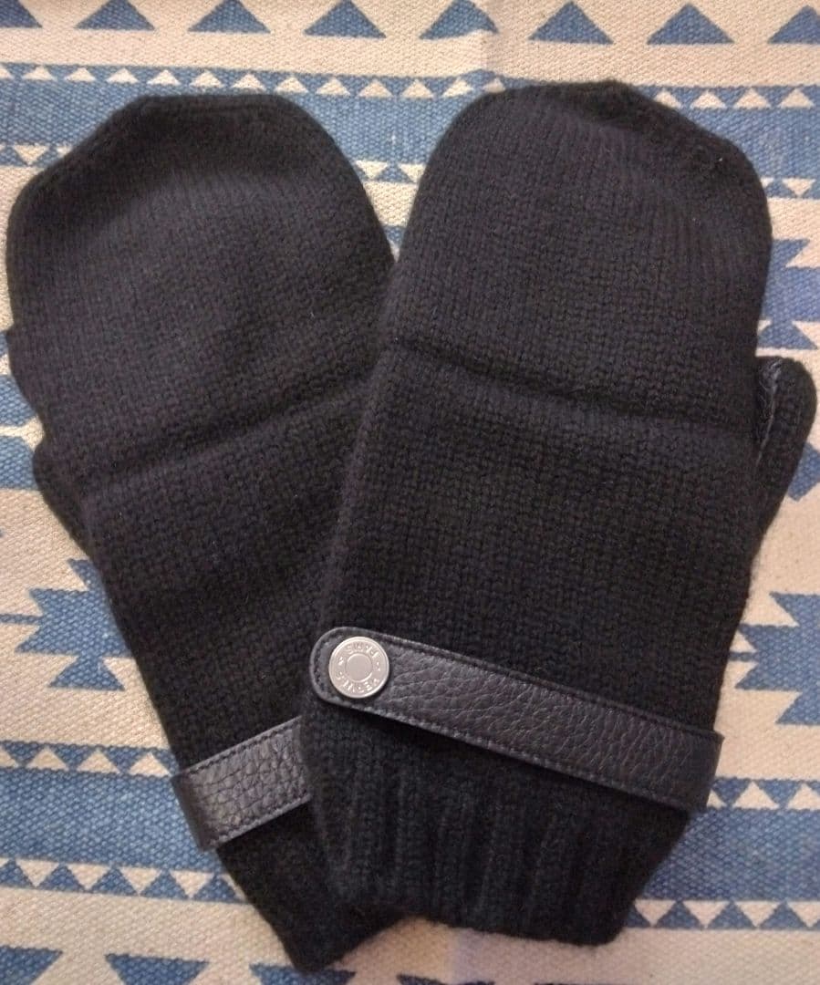 特価❗美品❗HERMES エルメス カシミヤ 手袋 グローブ ボルチモア 黒 M