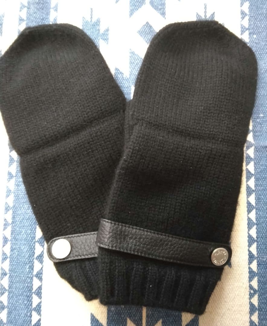特価❗美品❗HERMES エルメス カシミヤ 手袋 グローブ ボルチモア 黒 M