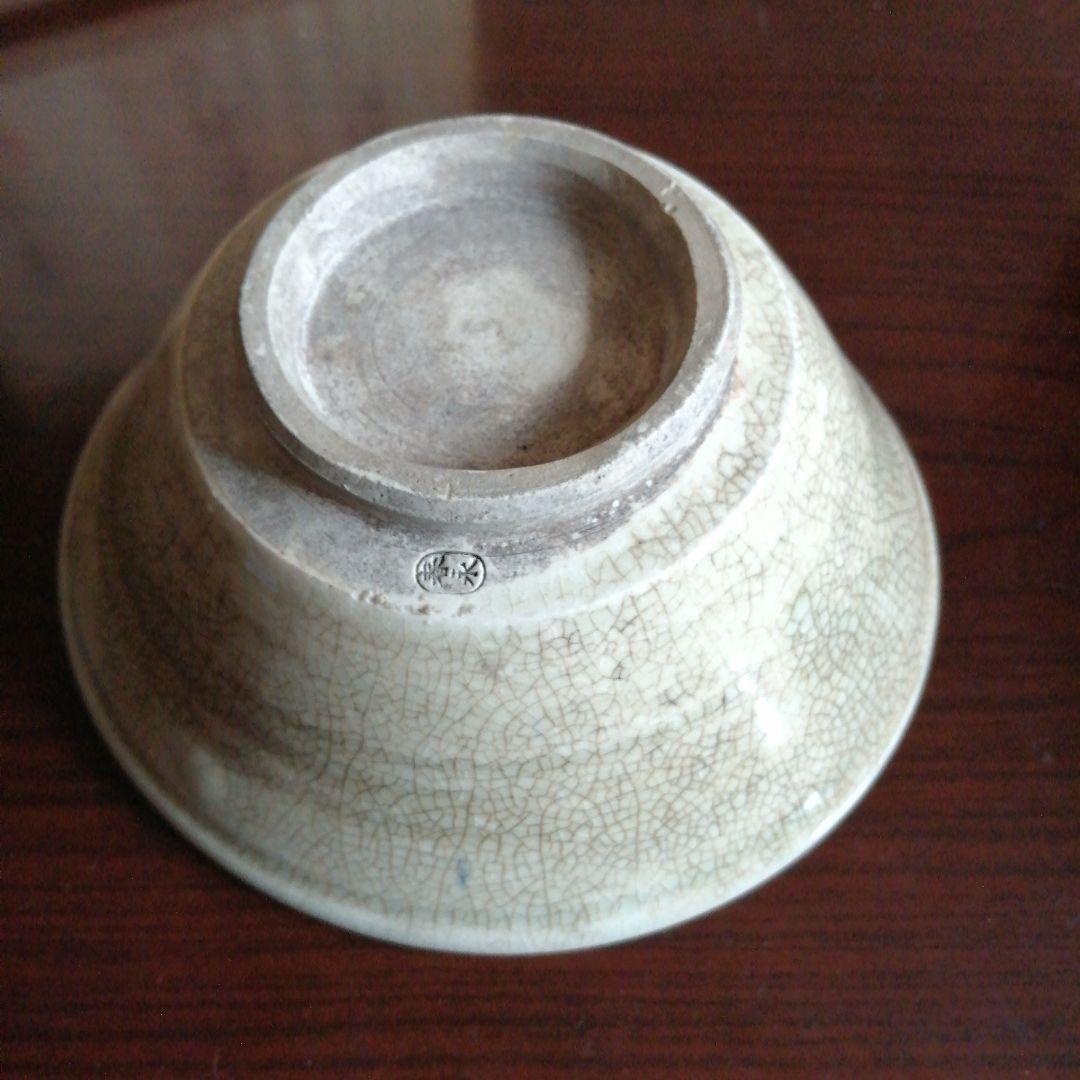 古戦場焼　加藤春永　御深井茶碗　17.2cm　江戸後期　常安識箱