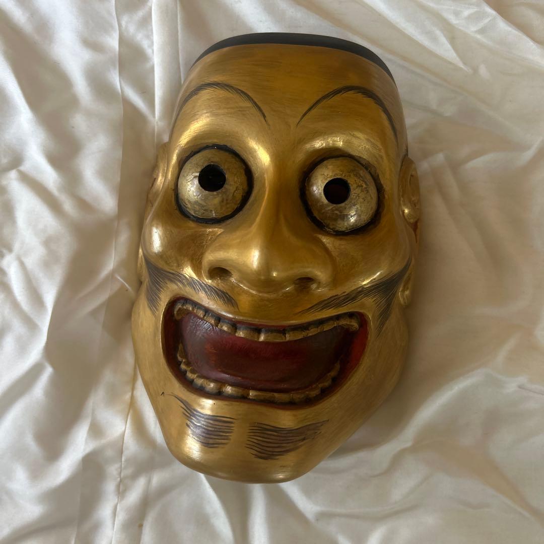 金色の能面 大飛土 木箱付き