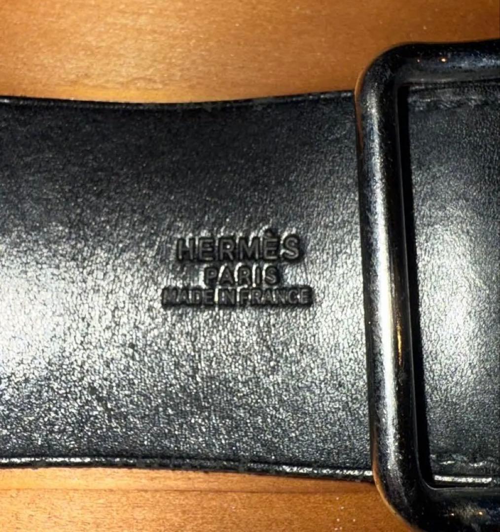 HERMES ブラックレザーブレスレット　おまけ　巾着袋