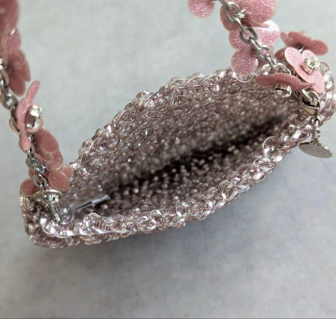 ANTEPRIMA フラワーモチーフ ミニハンドバッグ ワイヤーバッグ ピンク