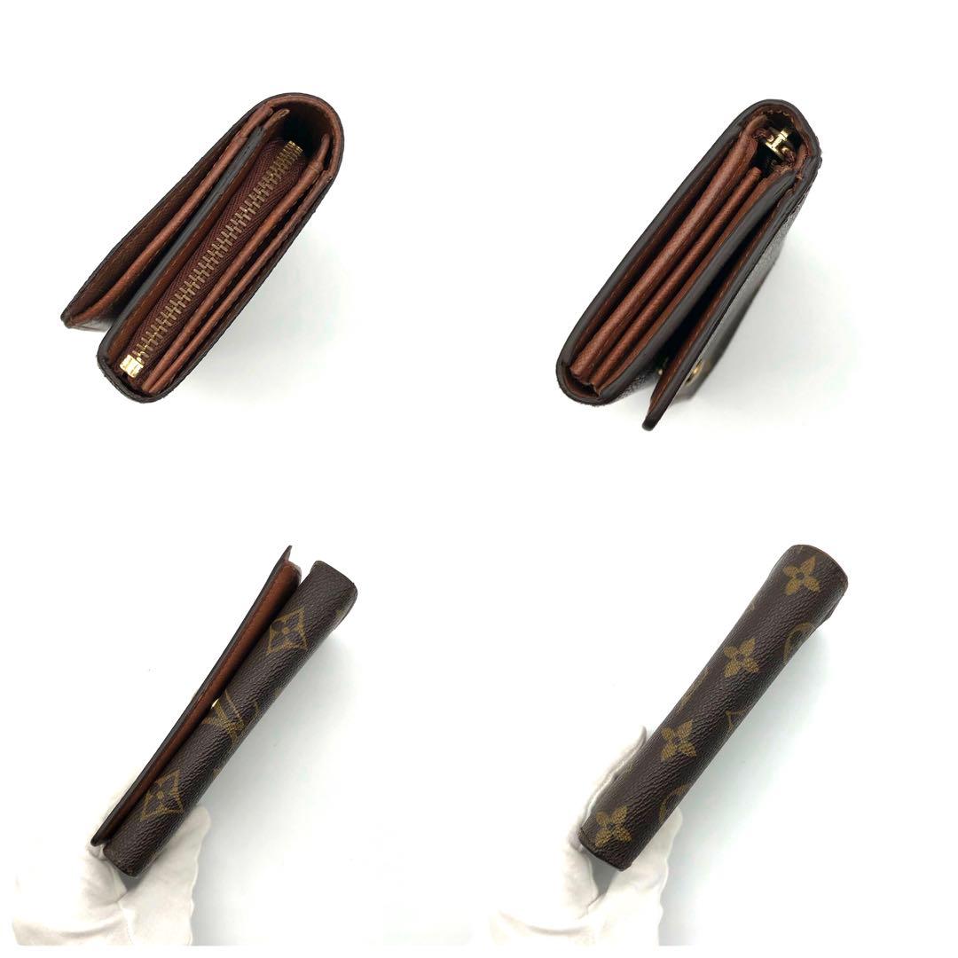 ルイヴィトン トレゾール モノグラム 二つ折り財布 ブラウン レディース