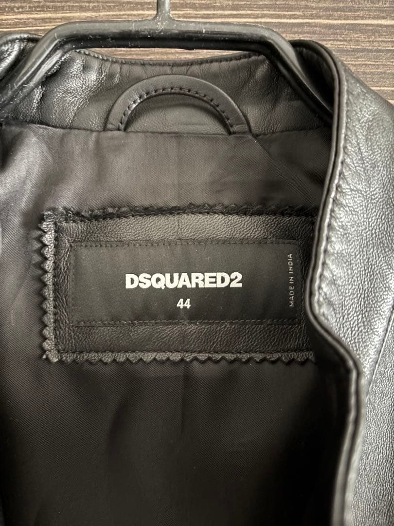 タケサン専用ディースクエアード2 シングルライダースジャケット ブラック