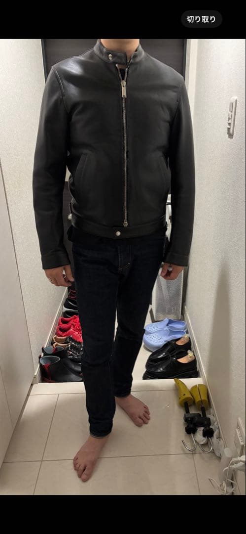 タケサン専用ディースクエアード2 シングルライダースジャケット ブラック