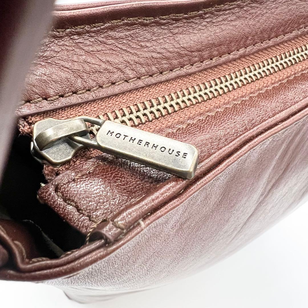 美品✨現行品　マザーハウス　ワンショルダーバッグ　ブライト　レザー　ブラウン