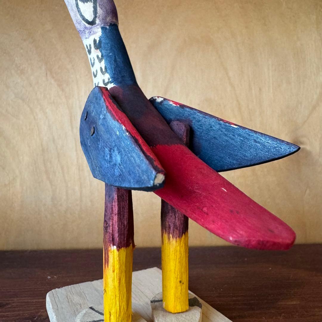 メキシコ ビンテージ ウッドカーヴィング ヒクイドリ 民藝 オブジェ 置物 古物